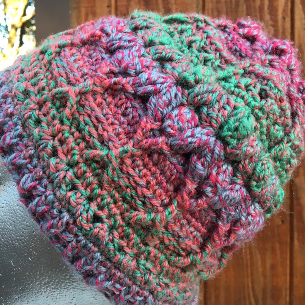 Hand crocheted %100 wool hat